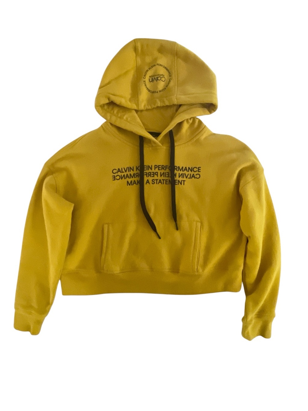Calvin Klein Performance size: M yellow crop top hoodie